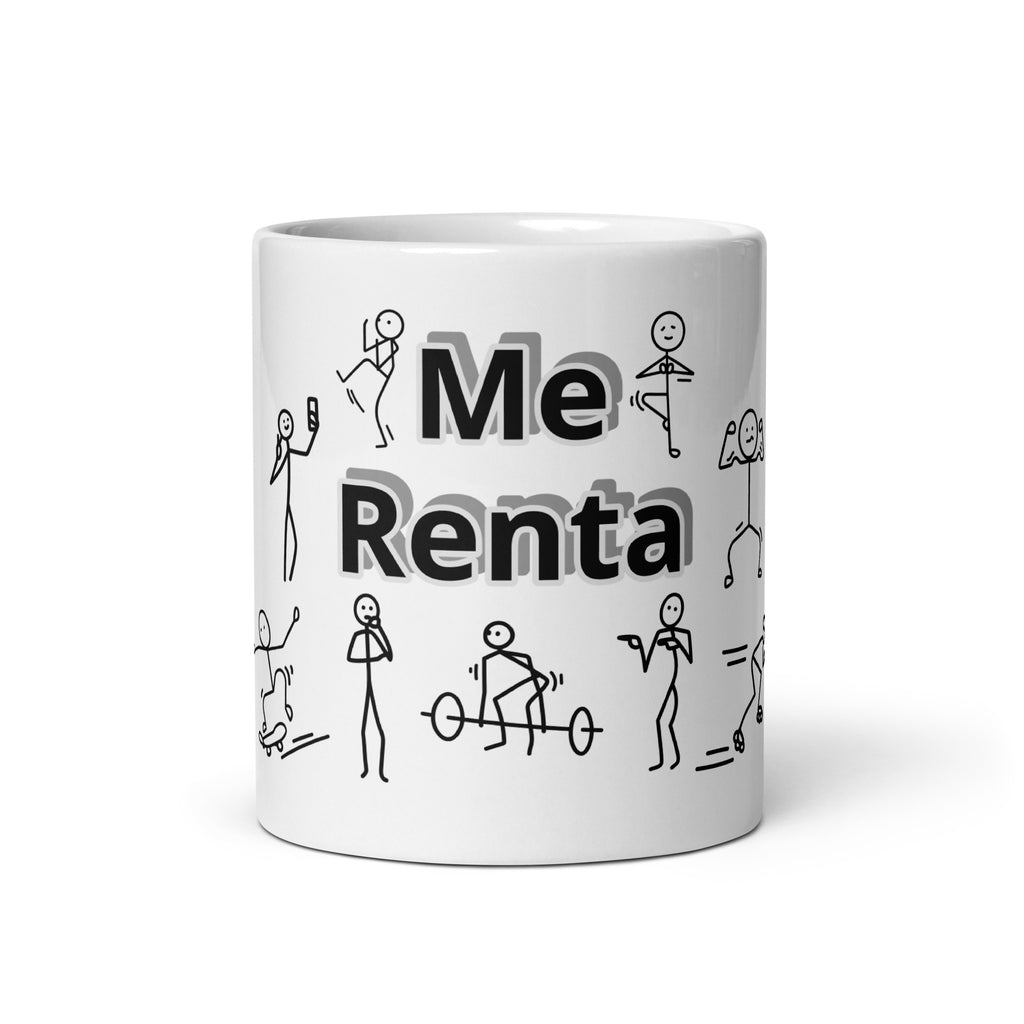 Me renta. Taza blanca brillante