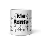 Me renta. Taza blanca brillante