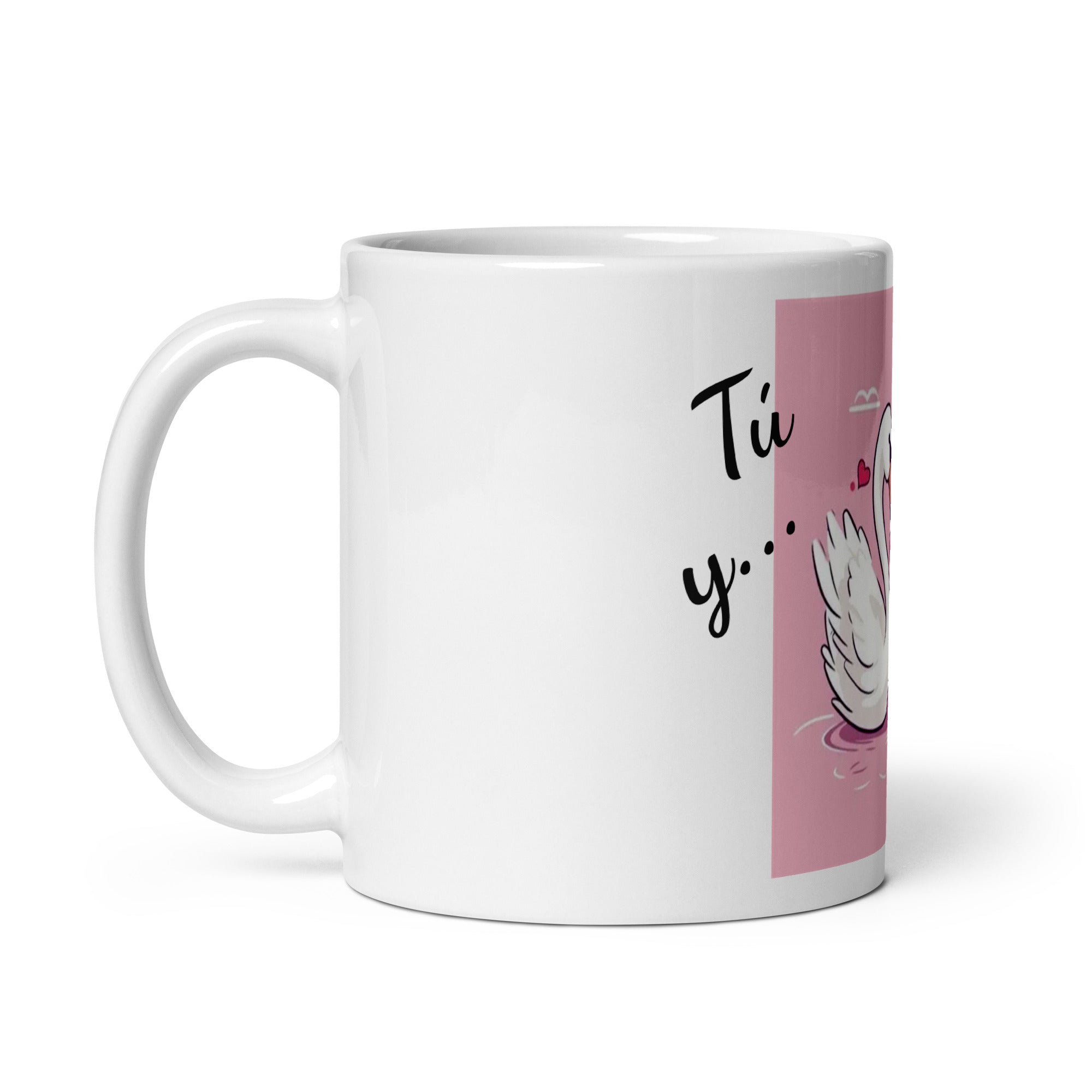 Taza blanca brillante