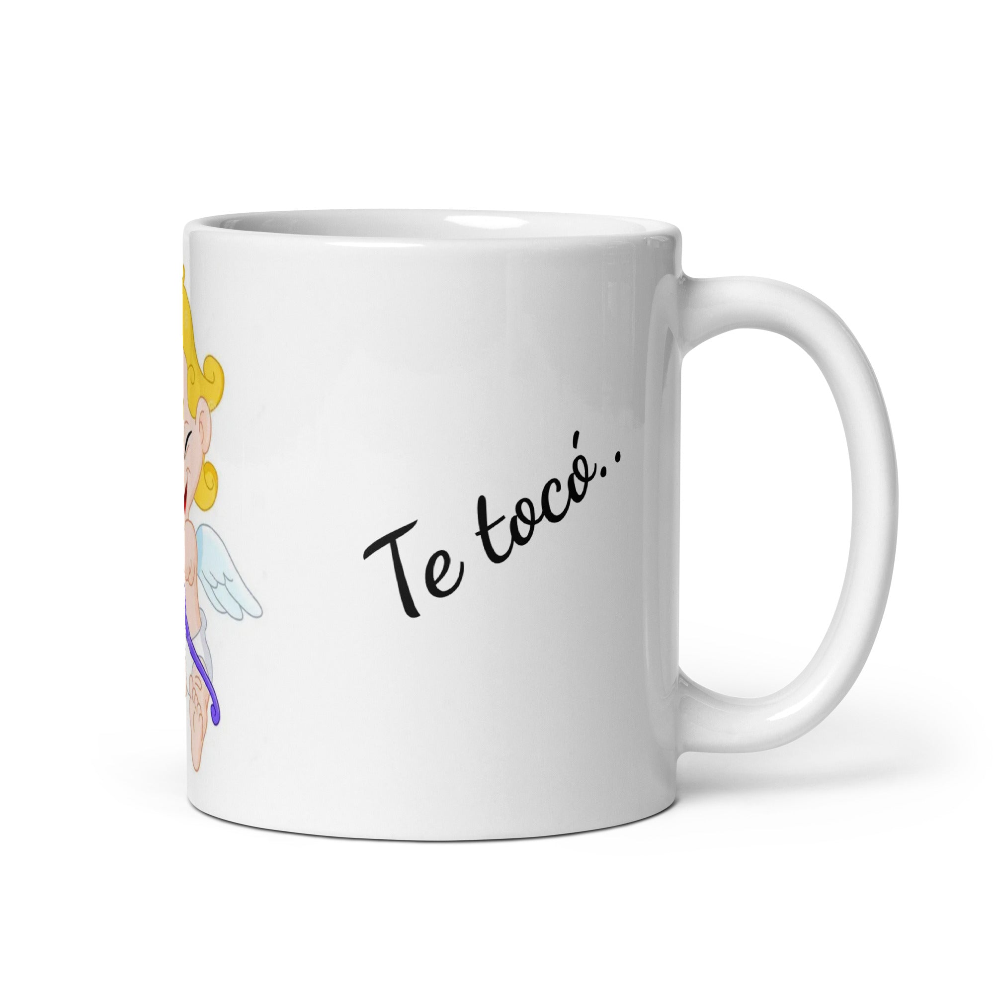 Taza blanca brillante