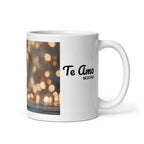 Taza blanca brillante. Osito con corazón