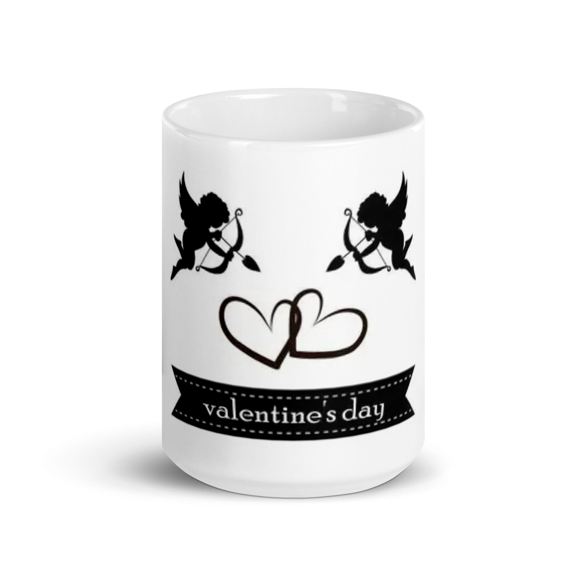 Taza blanca brillante. Valentine´s day