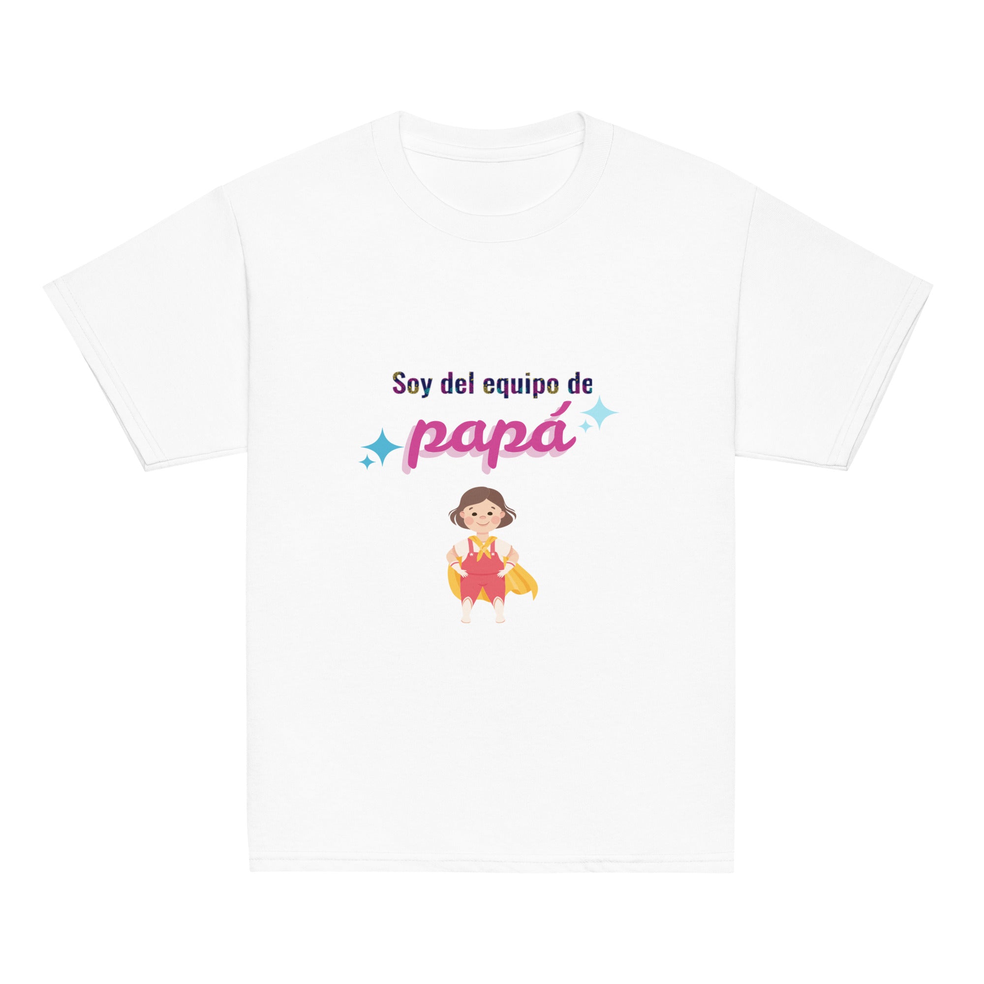 Soy del equipo de Papá. Camiseta algodón niña