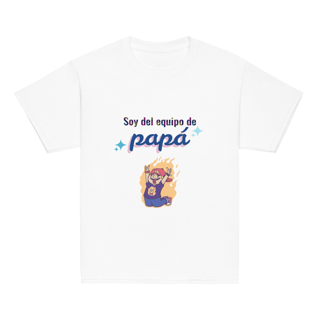 Soy del equipo de Papá. Camiseta algodón niño